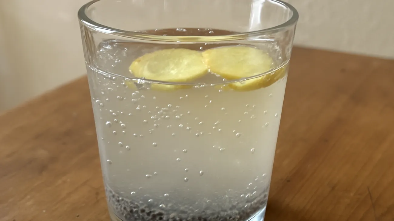Kefir d'acqua con semi di chia e zenzero fresco"